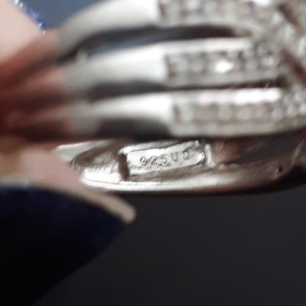 Sterling Silver "Past, Present, Future" Diamond Ri - image 3